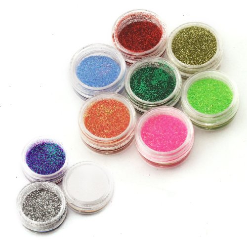 24 Shinny und Metall Farbe Prof. Nail Art Glimmer Glitter Pulver Glitterstaub Set - 3