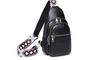 icyant Borsa a Tracolla per Donna, Borsa a Tracolla in Pelle PU Borsa a Tracolla Impermeabile Borsa a Tracolla con Tracolla Boho per Uomo Donna Moda Zaino a Tracolla per Viaggi Escursionismo Ciclismo