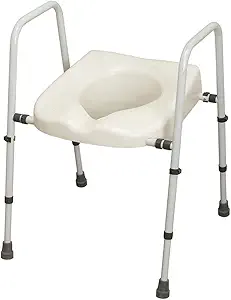 Nrs Healthcare Height & Width Adjustable Toilet Seat & Frame - Supports 190 Kgs (Pre Assembled)