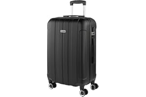 ITACA - Maleta Mediana con 4 Ruedas Giratorias para Viajes Largos Tipo Trolley Ideal como Maletas de Viaje Grandes 23 Kilos y Maleta Viaje Mediana Resistentes, Negro