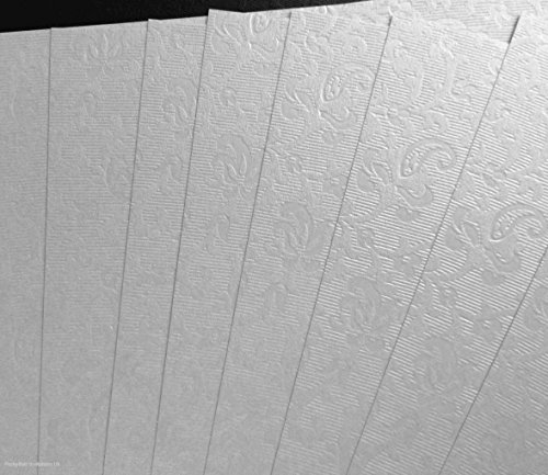 50 x A4 Bright Weiß Tapisserie Aufnäher Papier Perlglanz Floral Shimmer 120 gsm (pia4–6) - 2