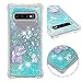 Produktbild Misstars Glitzer Flüssig Hülle für Samsung Galaxy S10 Plus, Bling Transparent Weich TPU Silikon mit Muster Elefant und Hase Design Backcover Ultra Slim Kratzfeste Stoßfest Schutzhülle