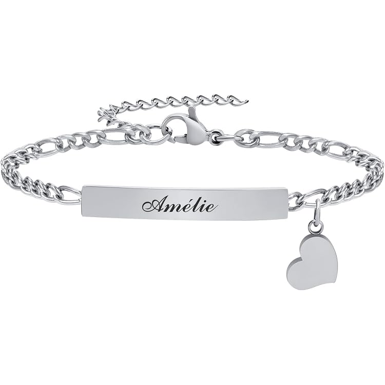 Bracelet Réglable En Acier Inoxydable Vierge - Étagette Pour Gravure - Bijou Personnalisable Pour Fille - Doré