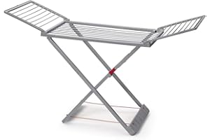 Dekohome Séchoir Étendoir à Linge Pliable avec Ailes Gris, Surface de Pose de 20 m, fabriqué en résine résistante, avec Verrouillage de sécurité, résistant au Soleil et aux intempéries