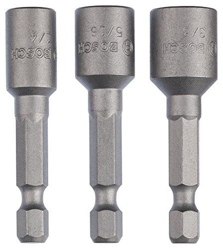 Bosch Pro 3tlg. Steckschlüssel-Set für Sechskantschrauben (Schlüsselweite: 1/4", 3/8", 5/16"; Länge: 50 mm)