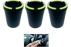 TSY TOOL (3 Pack Jumbo) Glow in the Dark Butt Bucket Ashtray Cigarette Self-Extinguishing Cup Car Ash Holder Portable Truck Home Office Black