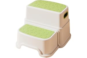 NUKDEY Taburete infantil de 2 niveles, taburete de dos niveles para baño, lavabo e inodoro, antideslizante y robusto, taburete infantil multifuncional, 23 cm de alto, soporta 113 kg