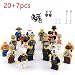 Produktbild 20 Minifiguren + 7 Zubehören Set Berufsfiguren Gemeinschaft Gemeinde 27 teilig Spielzeug für Kinder, Mini Spielfiguren mit LEGO kombinierbar