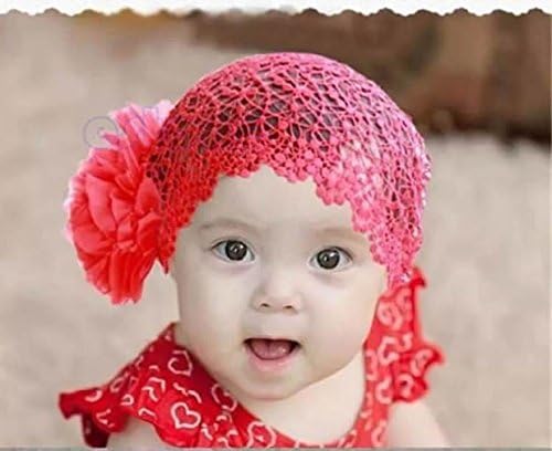 Kid Girl Newborn Baby Elastic Headband Flower Hairband Hair Accessories(red)