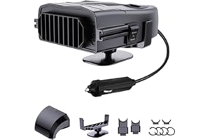 AGRDEED 12 Volt Autoheizung, 2-in-1 tragbare Auto-Heizung, 150W schnelles Heizen und Kühlen mit Zigarettenanzünder-Stecker, 360 Grad drehbarer Windschutzscheiben-Entnebeler