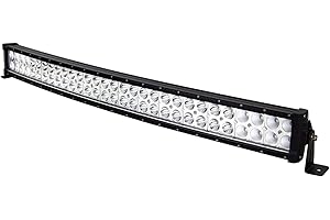 AUXTINGS 32 inch 180W Incurvé LED Barre Projecteur Phare de Travail LED Spot Flood Light Bar pour Feux Diurne lumière Off Road Lampe Feu de recul Camion Remorque 4x4 Tracteur 12V 24V