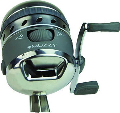 Muzzy Spin Style Bowfishing Reel with Integrated Reel Mount, Grey by Muzzy