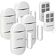 LACORAMO Door Alarm Sensor, Wireless Magnetically Triggered Window Alarm, 130 db Siren Security Burglar Alert with 2 Remote for Protecting Kids Safety, Home, Shop (4 door alarms and 2 remotes)
