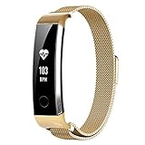 squarex Milanaise Magnetschlaufe Edelstahl Band Band Band Armband für Huawei Honor 3 Smart Watch, Damen, Gold, AS Show