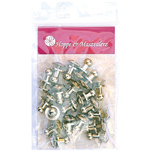 20 Knopfschraubnieten Patronentaschenverschluss Beiltaschenknöpfe Knopfnieten zum Anschrauben Pilzkopfschrauben 5MM Nickel-Glänzend - 2