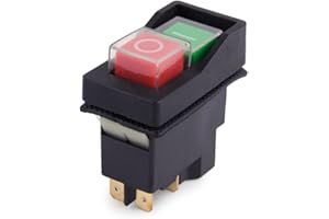 CEIEVER YH02-A 5 Pin Waterproof Push Button Electromagnetic Switch, AC250V 16A Magnetic Starter Power Tool Safety Switch Electric Cement Concrete Mixer Switch for Machine IP55