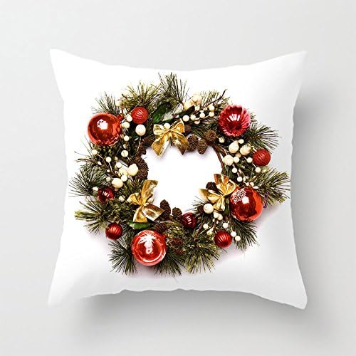 Yinggouen Christmas Leaves Ring Decorate For A Sofa Pillow Cover Cushion 45x45cm