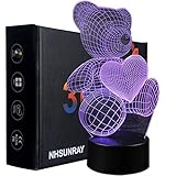 led spiegel 3d effekt ✧HINWEIS: 【3D nur Visual, die Lampe selbst ist flach】 Einzigartige Beleuchtung Effekte Amazing Optical Visual Illusion Home Decor Lampe