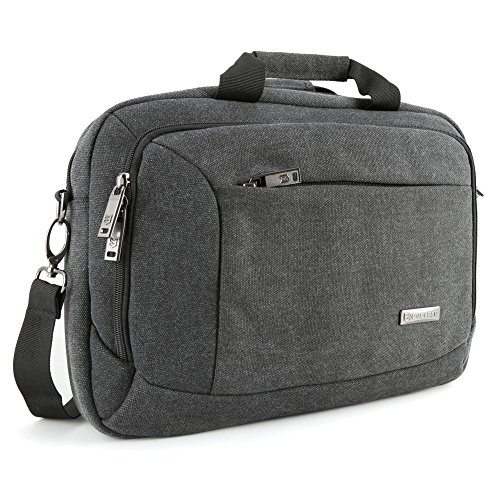 Notebooktasche 13.3, Evecase Universal Canvas Laptop Schutzhülle Aktentasche mit Zubehörfächer, Lasche für Trolleybefestigung für Notebook MacBook Ultrabook Tablet bis 13.3 Zoll - Cooper Grau