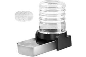 Marchul 3.8L Cat Water Dispenser, Automatic Dog Water Dispenser with Stainless Steel Water Bowl and 3 Filters, Large Capacity Gravity Pet Water Dispensers for Dogs, Cats, Medium and Large-Sized Pets