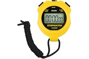 Digital Stopwatch Timer Only Stopwatch Mode, ON/OFF No Bell No Whistle Silent Basic Operation Children Friendly, PULIVIA Sport Stop watch for Coaches Kids Swimming Running, Yellow