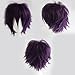 S-noilite Cosplay Curly Hair Tail Full wigs Short dark purple Wig Women/Men Wig