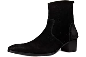 OSSTONE Stivaletto da uomo heel Chukka in pelle Stivaletti firmati Scarpe casual tacco Chelsea Stivali OS-VF1088-IT