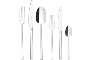 Sambonet Rock 52562-83 zestaw sztućców ze stali nierdzewnej 18/10, zestaw sztućców dla 6 osób, 36 sztuk 6 widelców, 6 noży, 6 łyżek, 6 widelców owocowych, 6 noży owocowych, 6 łyżeczek do herbaty