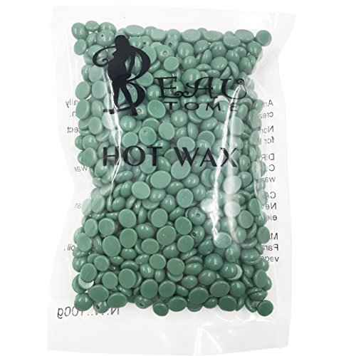 Beautome Prämie Enthaarungswachs Kit 100g Filmwachs Warmwachs in Perlen Haarentfernung Epilation Waxing mit Düften von Rose, Grüner Tee, Grüner Apfel, Aloe, Milch, Honig + 5 Stück Holzspatel + 5 Stück Folienhandschuhe (Aloe) - 2