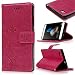 Produktbild Roreikes Schutzhülle für Huawei P8 Lite Hülle, Leder Tasche Brieftasche Schutzhülle Malerei Blume Schmetterling Muster PU Lederhülle Flip Hülle im Bookstyle Cover Schale Stand Ständer Etui Karten Slot Schutzhülle Tasche Wallet Case für Huawei P8 Lite - Rose