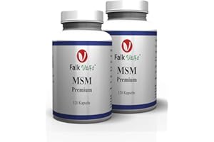 ‎FALK VITAFIT Falk VitaFit MSM Premium | Kristalle aus organischem Schwefel I 1600mg Tagesdosis I Naturprodukt mit 99,9% Reinheit I 240 Kapseln