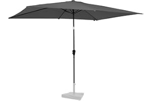 VONROC Parasol de Jardin Extérieur Rapallo 200x300cm - Parasol Rectangulaire Inclinable en Toile Protection Solaire UPF 50+ - Manivelle Anti Retour, Housse de Protection Incluse