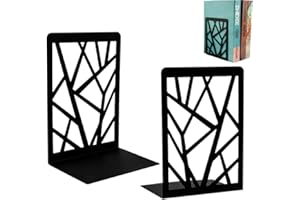 LdawyDE Book Ends, 2 Heavy Duty Metal Book Ends for Shelves, Desk Non Skid Bookends, Book Stopper for Book Support Divider for Home School Office Library for Kids Children Adults Gift