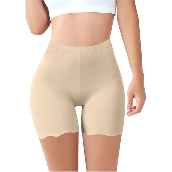 Générique Legging Court Femme Été Cycliste Short Legging Femme Gainant Collants Short Anti Frottement Cuisse Taille Haute Pour Yoga Running Fitness Gym Course À Pied (Brown, S