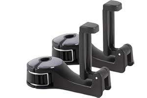 ViMOQi Car Hooks for Bags with Headrest Phone Holder,360° Rotation Headrest Hooks,Car Seat Storage Organiser, Purse Hook for Handbag (2 Pack)