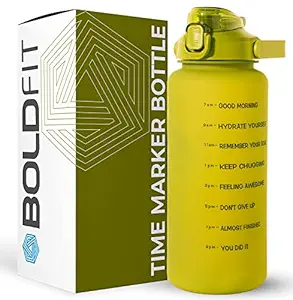 Boldfit Gym Gallon Bottle for Men 2 Litre water bottle for Gym Workout Motivational Sipper Bottle for Adults Gallon Gym Water Bottle for Home, Fitness for Men & Women 2 Litre Gallon - (Army Green)