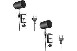 ledscom.de 2 pièces lampe à pince WAIKA, interrupteur, noir mat, 1x GU10 max. 15W