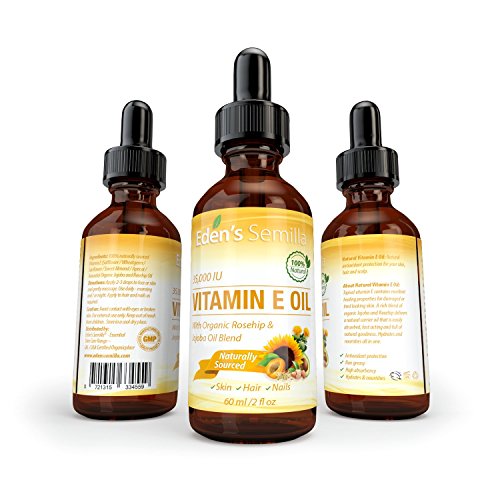 100% Natürliches Vitamin E Öl 35,000 IU + Mischung Aus Biologischen Hagebutten- Und Jojobaöl – 60ml. SCHNELL Einziehender Schutz Für Gesicht & Körper. Reine Inhaltsstoffe – Ideal Für Sensible Haut – Tägliche Anwendung - 2