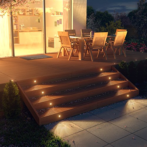 parlat LED Boden-Einbauleuchte Atria für außen, warm-weiß, je 14lm, IP65, 40mm Ø 6er Set - 5