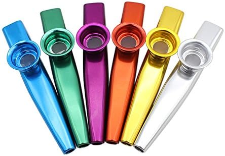 NouveLifeAluminium Alloy Metal Kazoo Pack of 6 12 cm Length with Membrane for Guitar or Harmonica Accompaniment
