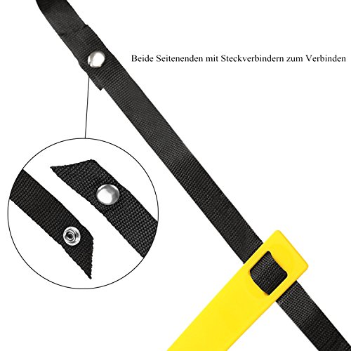 6M 12 Sprossen Sport Trainingsleiter Dauerhafte Fußball Koordinationsleiter mit Tasche - 5