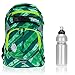 Produktbild Set: NITRO Schulrucksack Superhero Rucksack mit Hartboden, 2 Hauptfächer, Brustgurt + Trinkflasche (Wicked Green 1927)