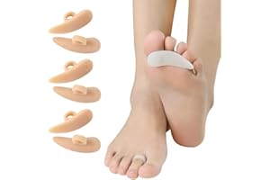 CAREOR Lot de 6 Coussinets Correcteurs pour Orteils en Marteau – Coussinets en gel Correcteurs et Redresseurs pour Bouclés, Courbes, Griffes et Maillet pour Soulager les Orteils (beige)