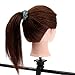 LuckyFine 22 inch 100% Real Long Brown Human Hair Hairdressing Practice Training Head Mannequin + Adjustable Holder