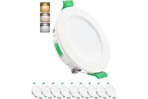 HOMEOW Infällda LED-spotlights för gipsskivor 4 W, håldiameter 55–68 mm, 29 mm ultratunn, IP44 LED-takspotlights, justerbar v
