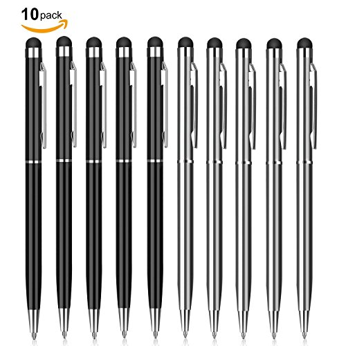 Eingabestift, PROKING 2 in 1 Universal Stylus Stift Touch Pen kapazitiven Stylus Kugelschreiber fÃ¼r Touch Screens GerÃ¤te Stylus Stifte fÃ¼r iPad, iPhone, Kindle, Samsung, HTC, Tablets(5Schwarz,5Silber)