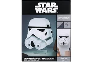 Star Wars Paladone Stormtrooper Máscara de Luz | Producto oficial de Disney | Lámpara de escritorio novedosa | Alimentada por USB y pilas | Montaje en pared | Regalo de película
