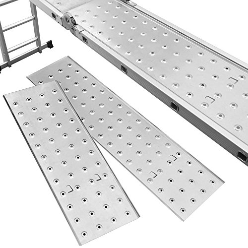 Yahee 470cm Mehrzweckleiter Anlegeleiter Klappleiter Gelenkleiter Leiter mit zwei Gerüstplattenset 6 in 1 Funktion - 3