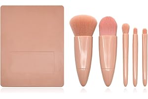RAPECOTT Set de Brochas de Maquillaje,Pinceles de Maquillaje de 5 Piezas Brochas de maquillaje de Primera Calidad Set,Pinceles Sintéticos Para Correctores en Polvo de Base Blush Eyeshadow,Con hermosa caja