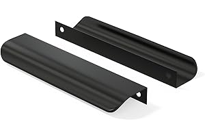 Goldenwarm 5x 128mm Möbelgriffe Profilgriff Aluminium Schwarz Schrankgriffe Modernes Küchengriffe Geschwungener Türgriff Verdeckter Schubladengriff